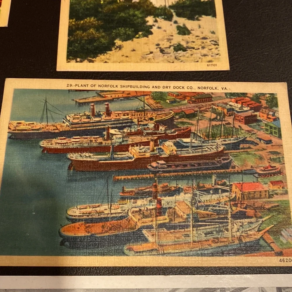 6 Beautiful vintage postcards of Virginia linen finish means from 1940’s